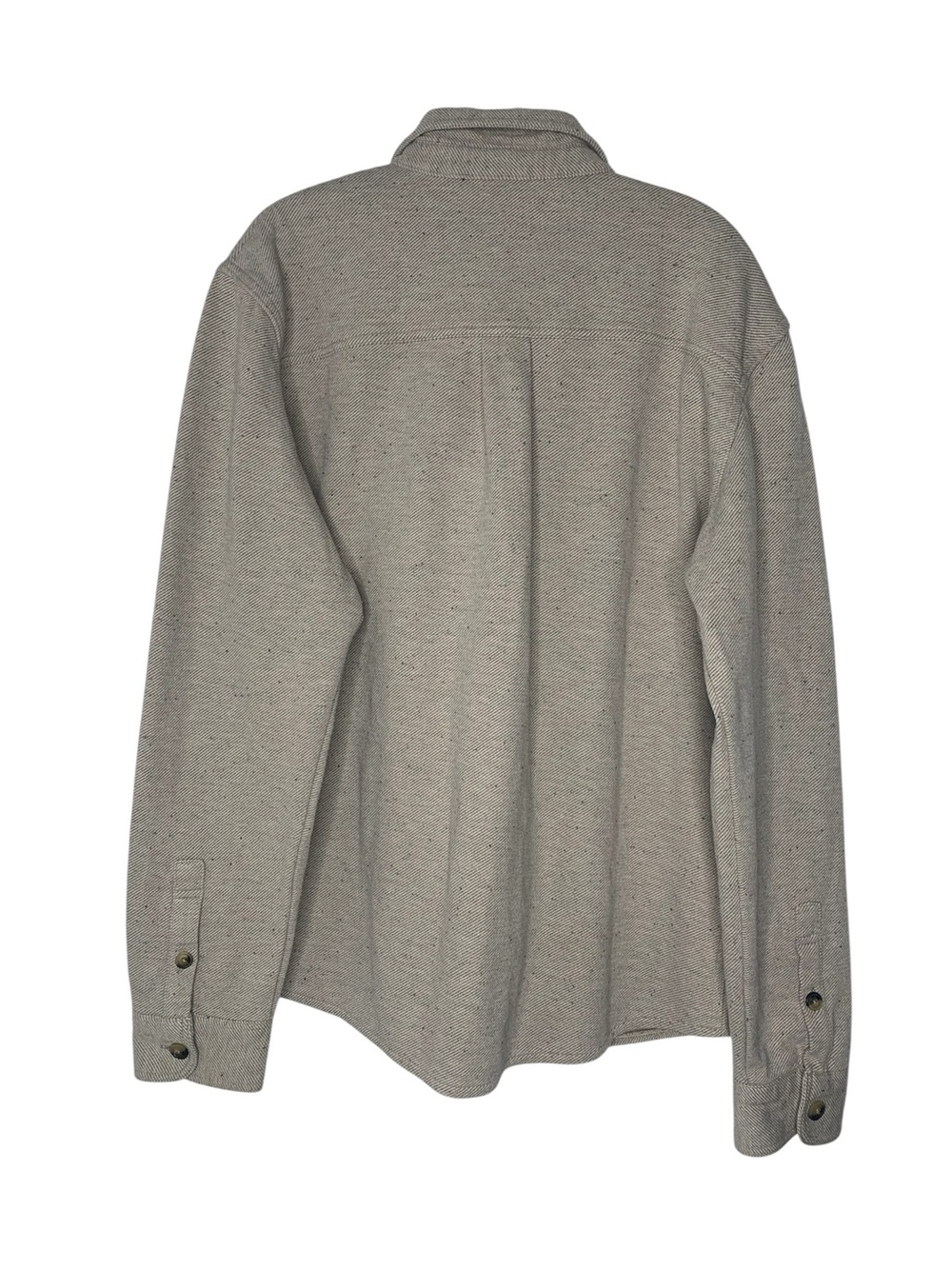 Marine Layer Pacifica Stretch Twill Overshirt light grey herringbone size Large - Picture 2 of 3